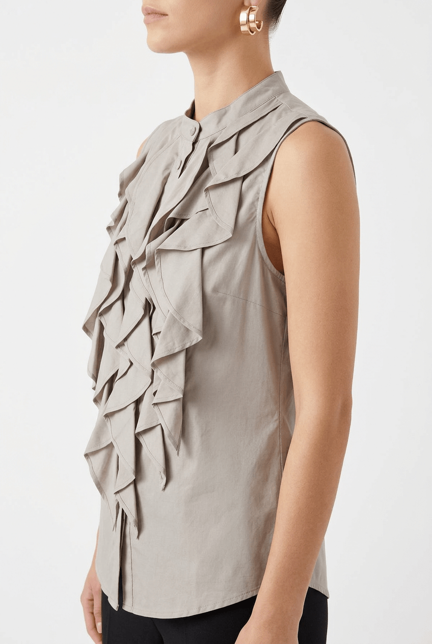 Top Camicetta Snob Volants Beige