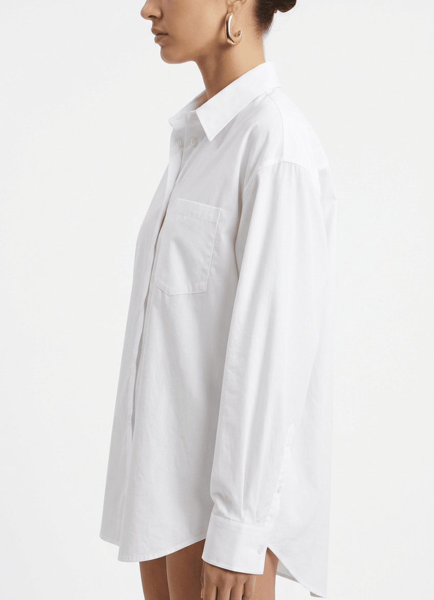 Camisa Camicetta Snob Recta Ancha Blanca