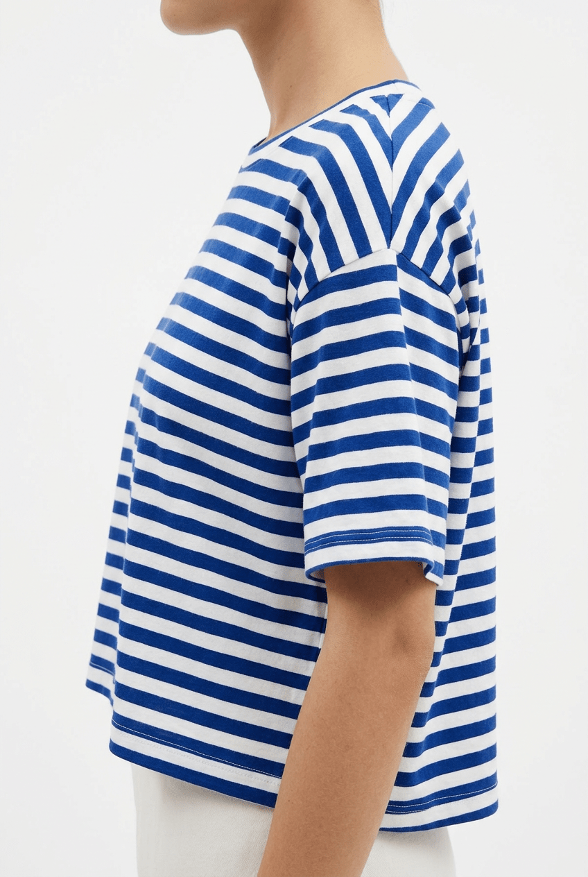 Camiseta Floor Bicolor Azul Blanco