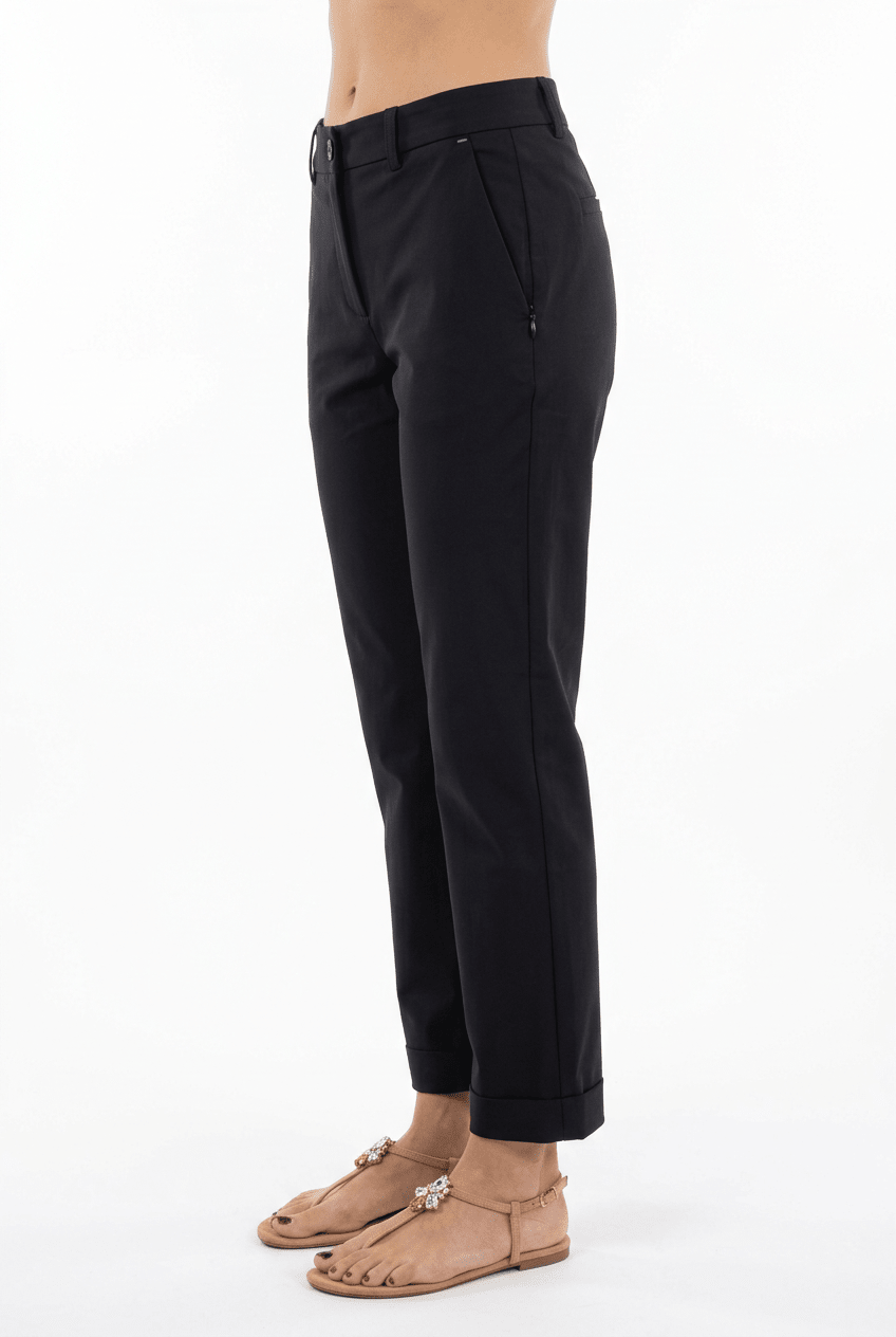 Pantalon Droit Rabattu Andam Noir