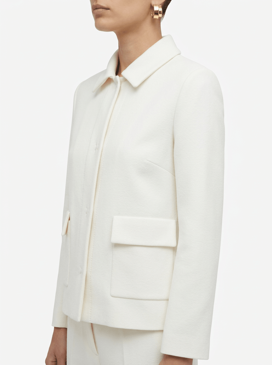 Cardigan Base Milano Bolsillos Delaneros Blanca