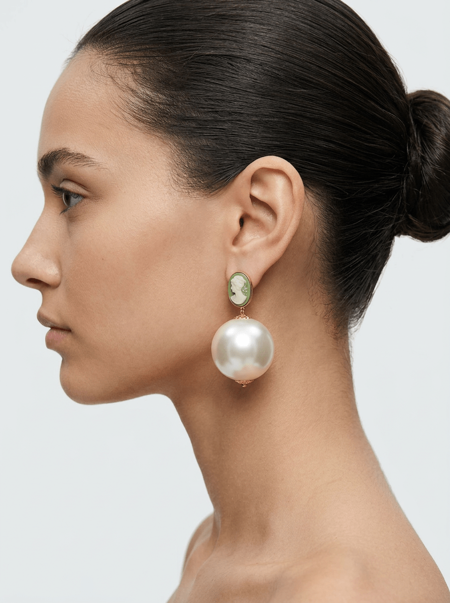 Pendientes Fabrizio Marcantelli Cameo Verde