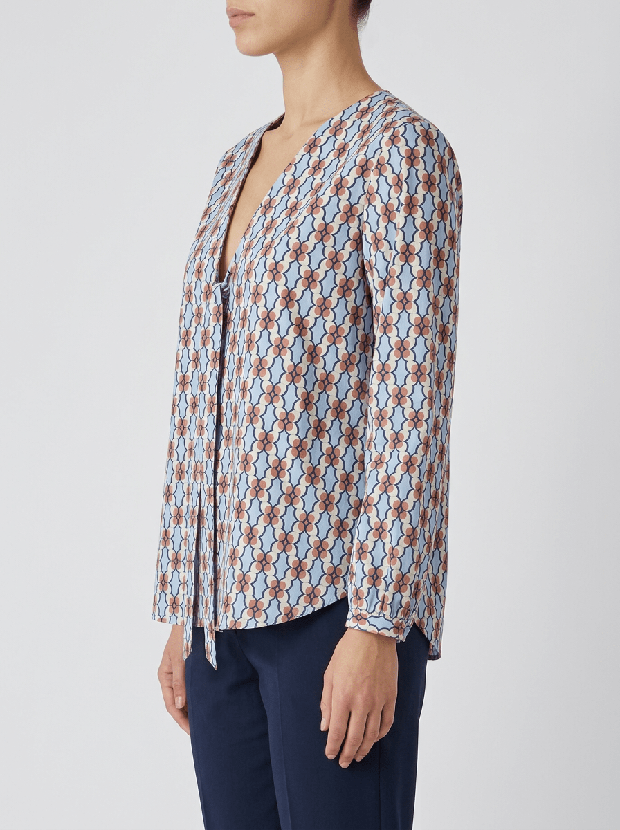 Blusa Monika Varga Lazo Flores Cielo