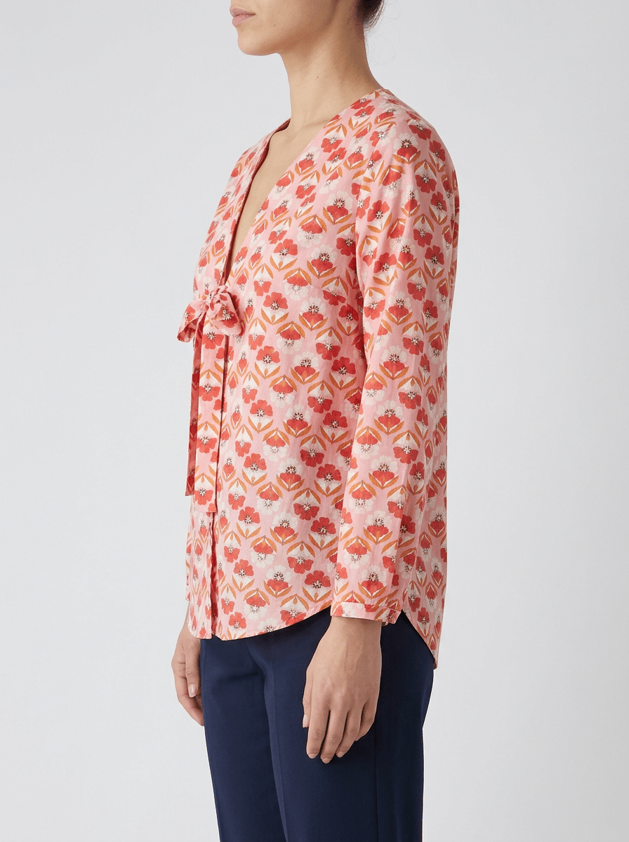 Blusa Monika Varga Lazo Flores Rosa