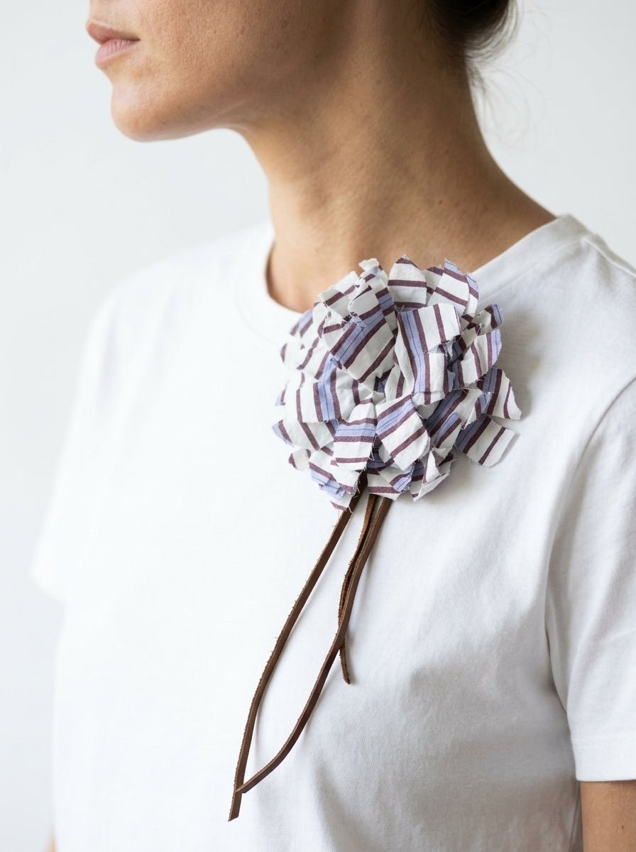 Broche Diega Florito Rayas Azul