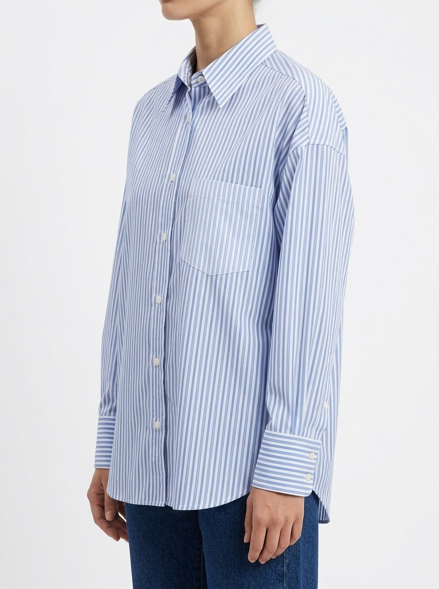 Camisa Academia Marie-Patch Rayas Azul