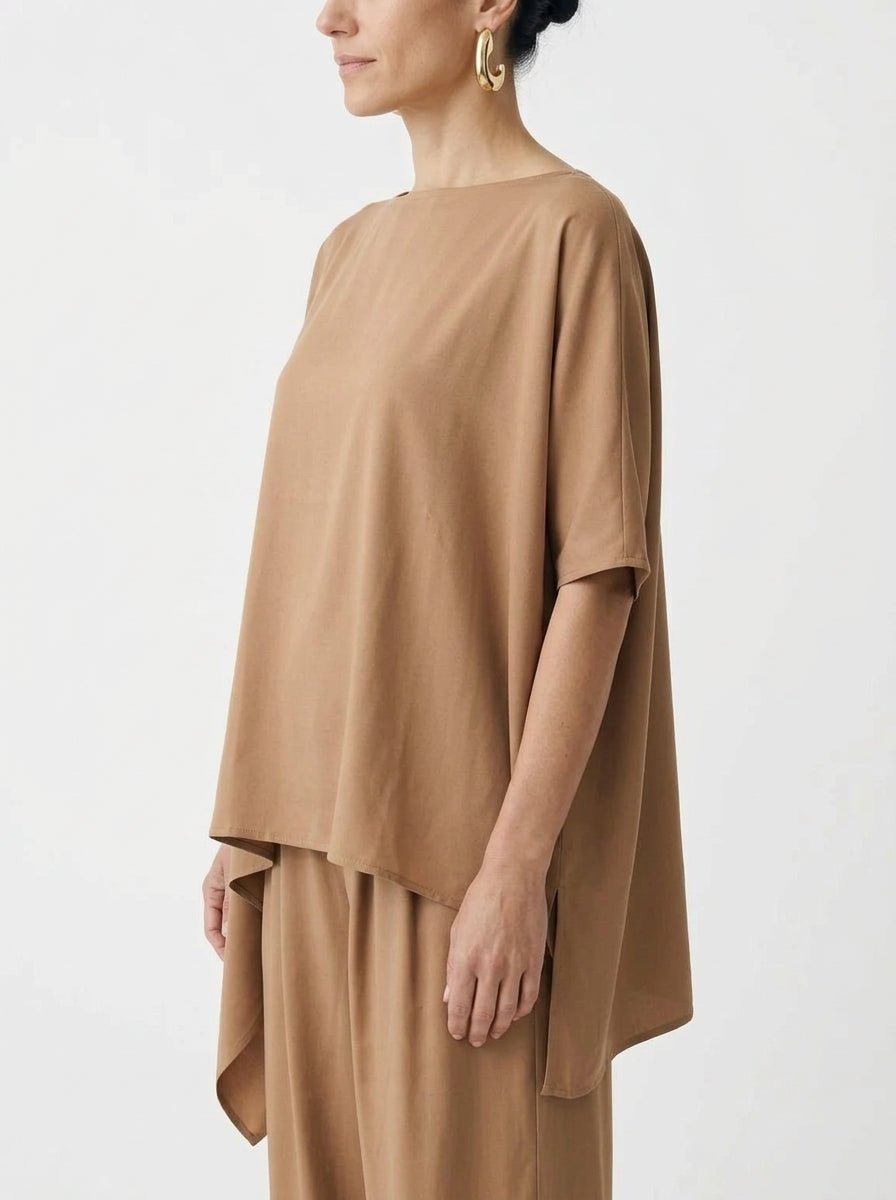 Camisa Poncho Sissi Otto Style Beige