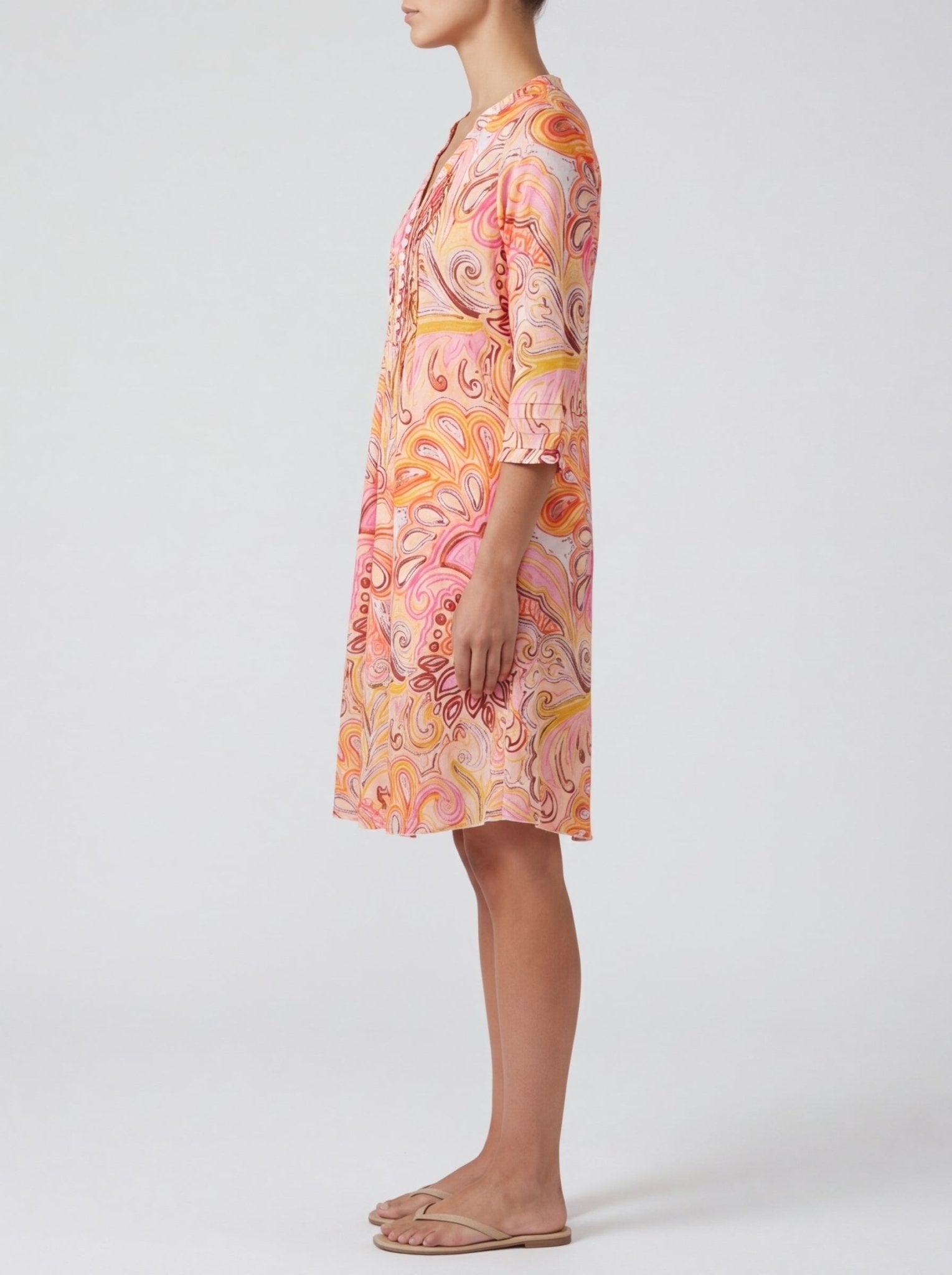 Vestido One Season Middy Poppy Muscat Espiral Rosa