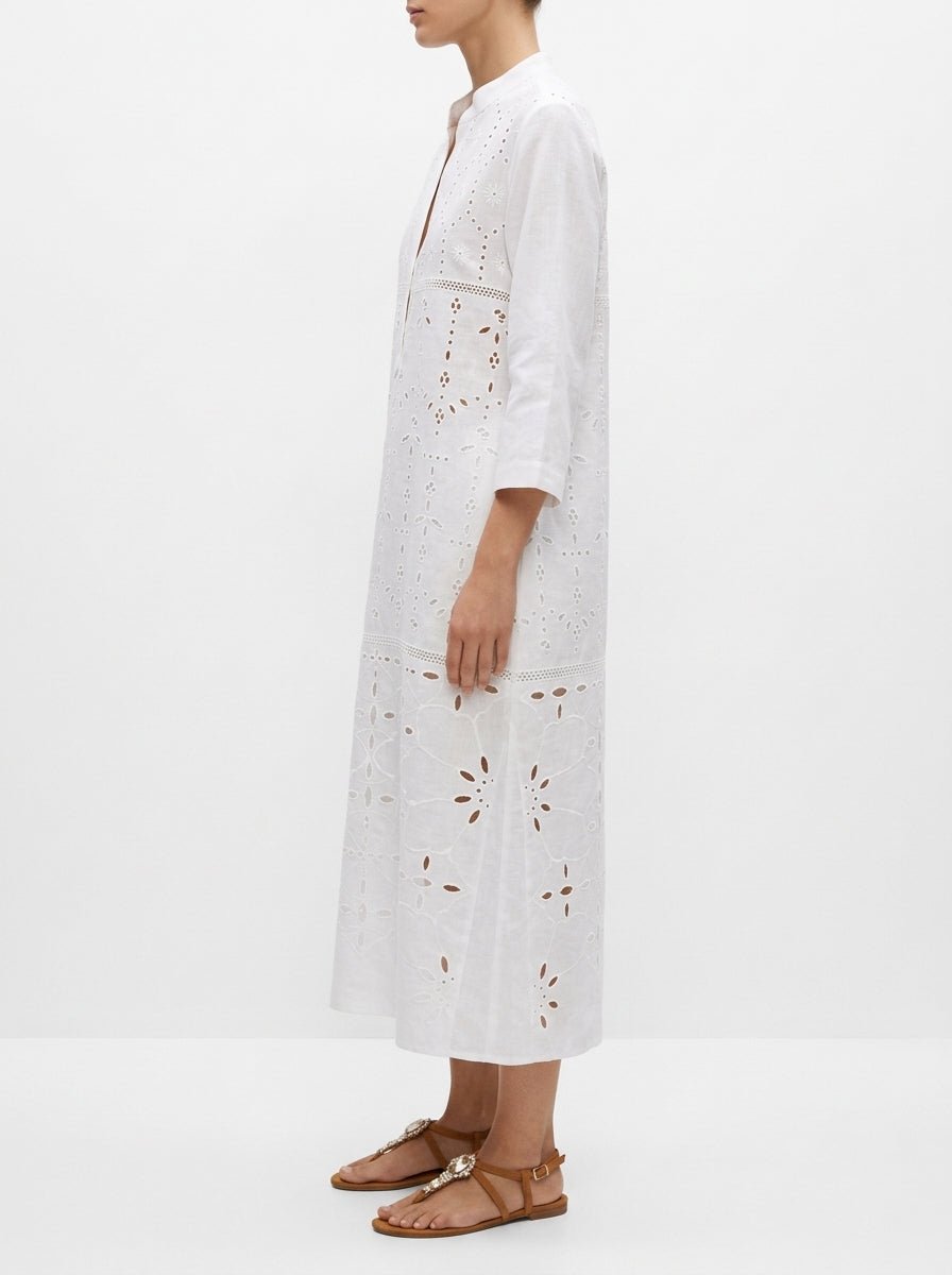 Vestido Whyci Milano Troquelado Blanco