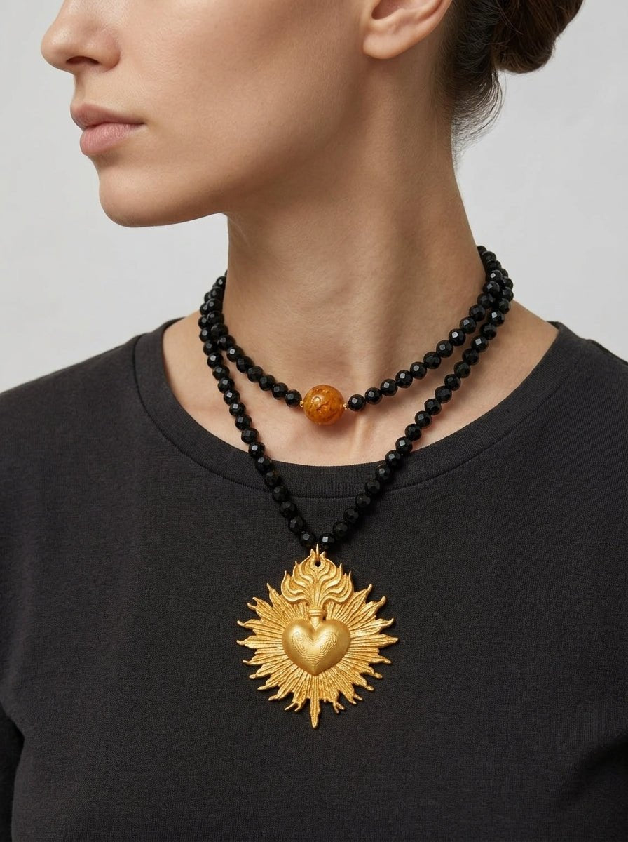 Collana Sacro Cuore Dorata Fabrizio Marcantelli