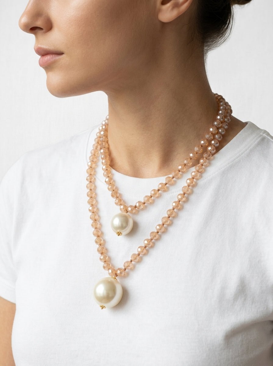 Collana Fabrizio Marcantelli con Perle e 2 Grandi Perle