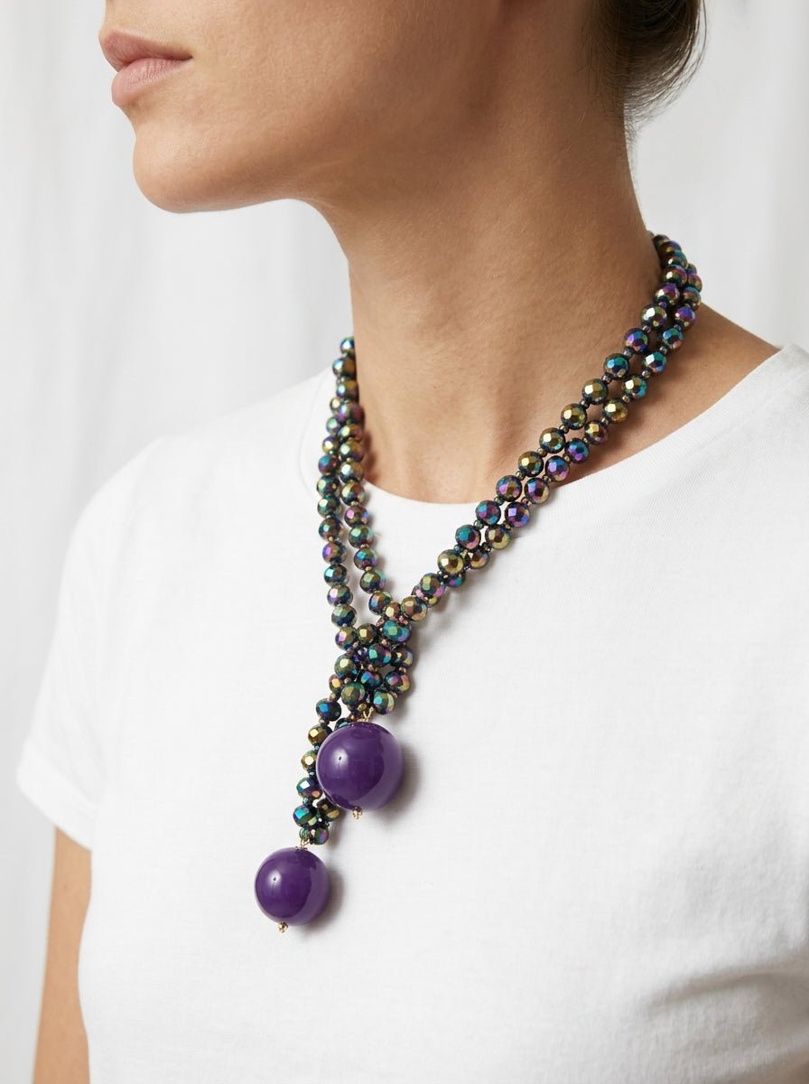 Collana Fabrizio Marcantelli con Palline e 2 Palline Grandi Multicolor