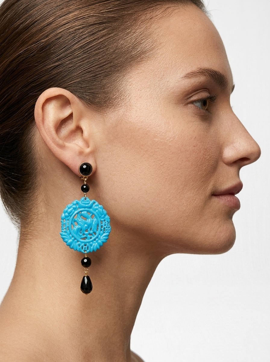 Pendientes Fabrizio Marcantelli Mandala Pequeño Celeste
