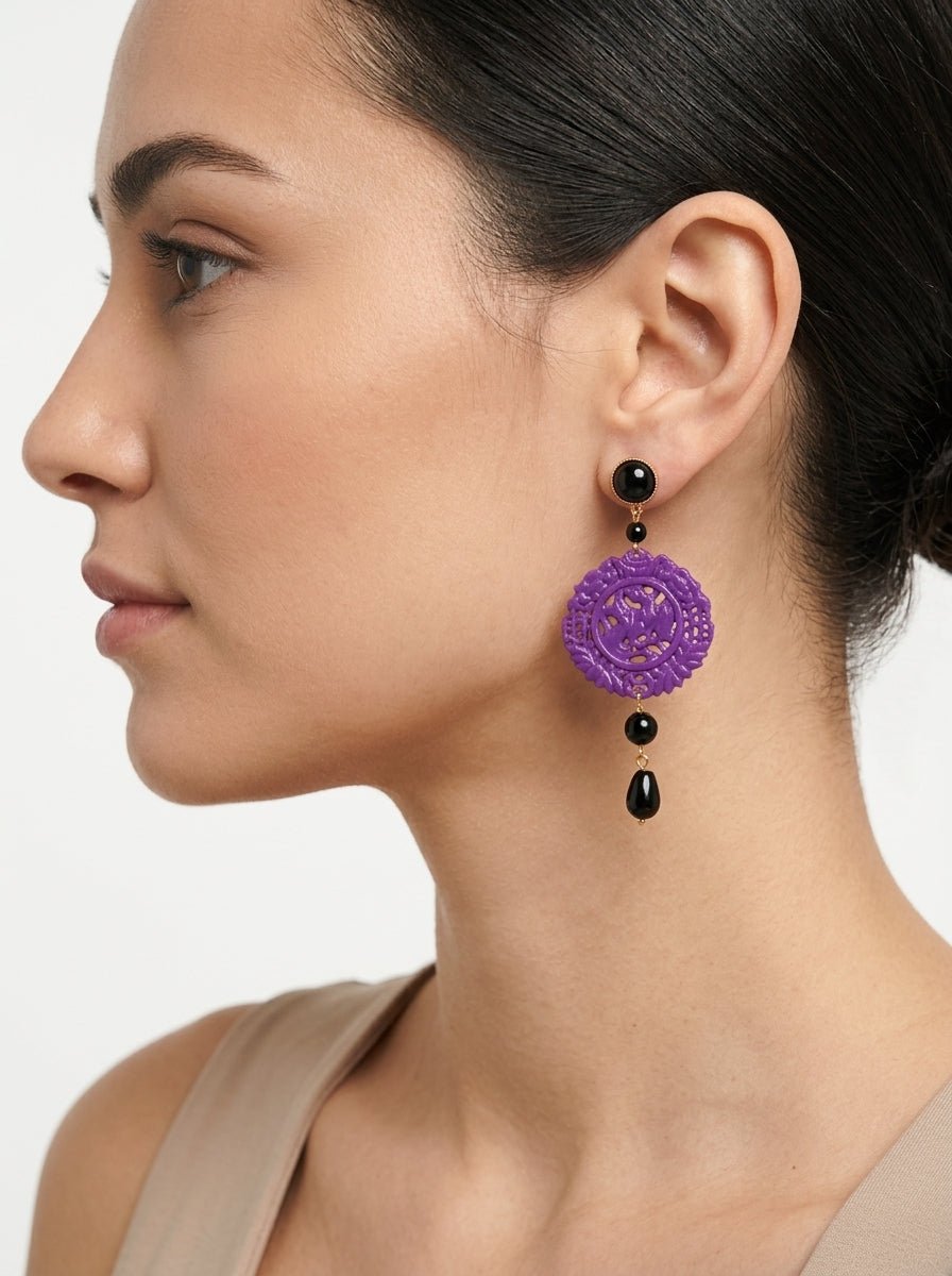 Pendientes Fabrizio Marcantelli Mandala Pequeño Morado