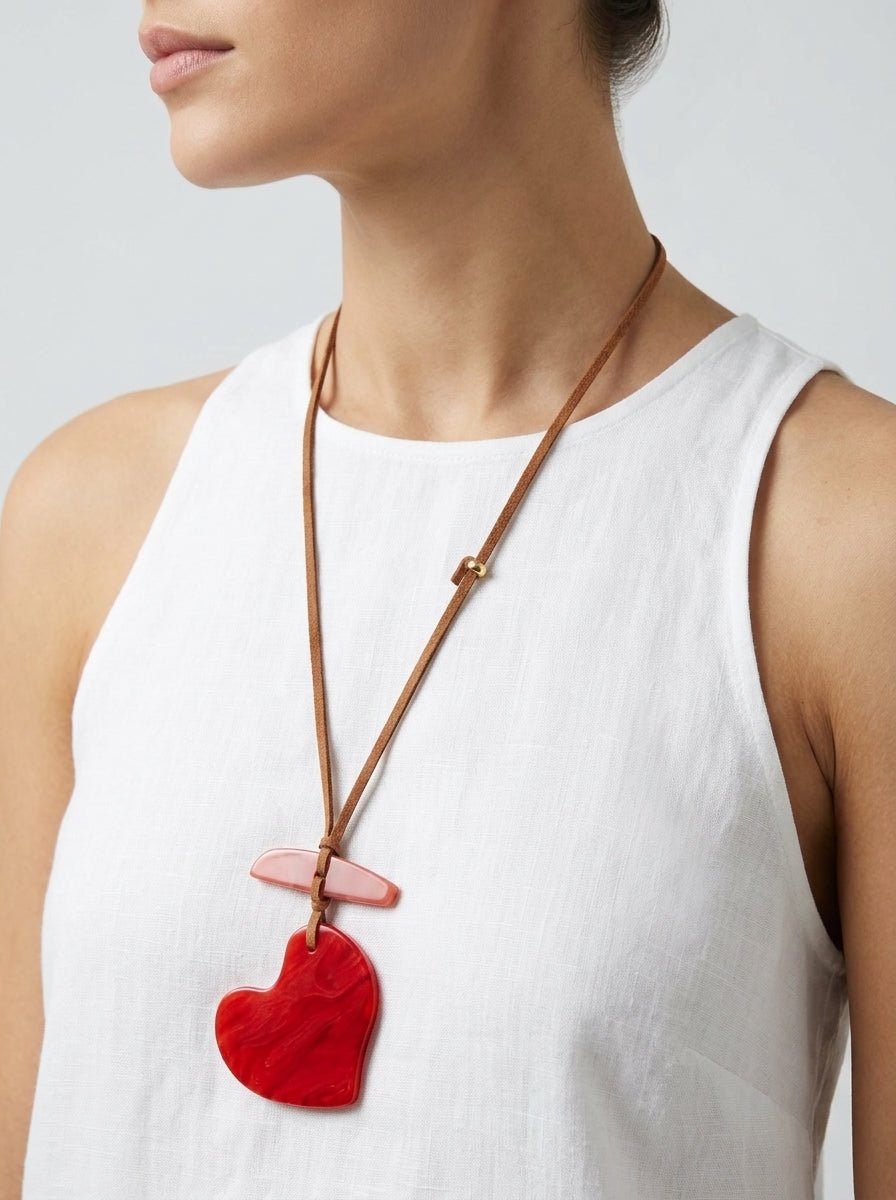 Collana lunga Il Baco da Seta Cuore rosso