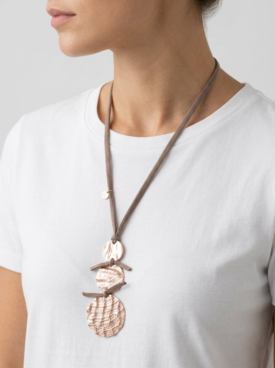 Collana Il Baco Da Seta Triplo topo d'oro medallone