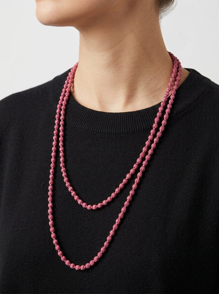 Collana Il Baco Da Seta Bolitas Buganvilla