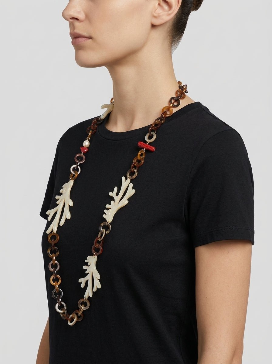 Collar Il Baco Da Seta Corales Crudo