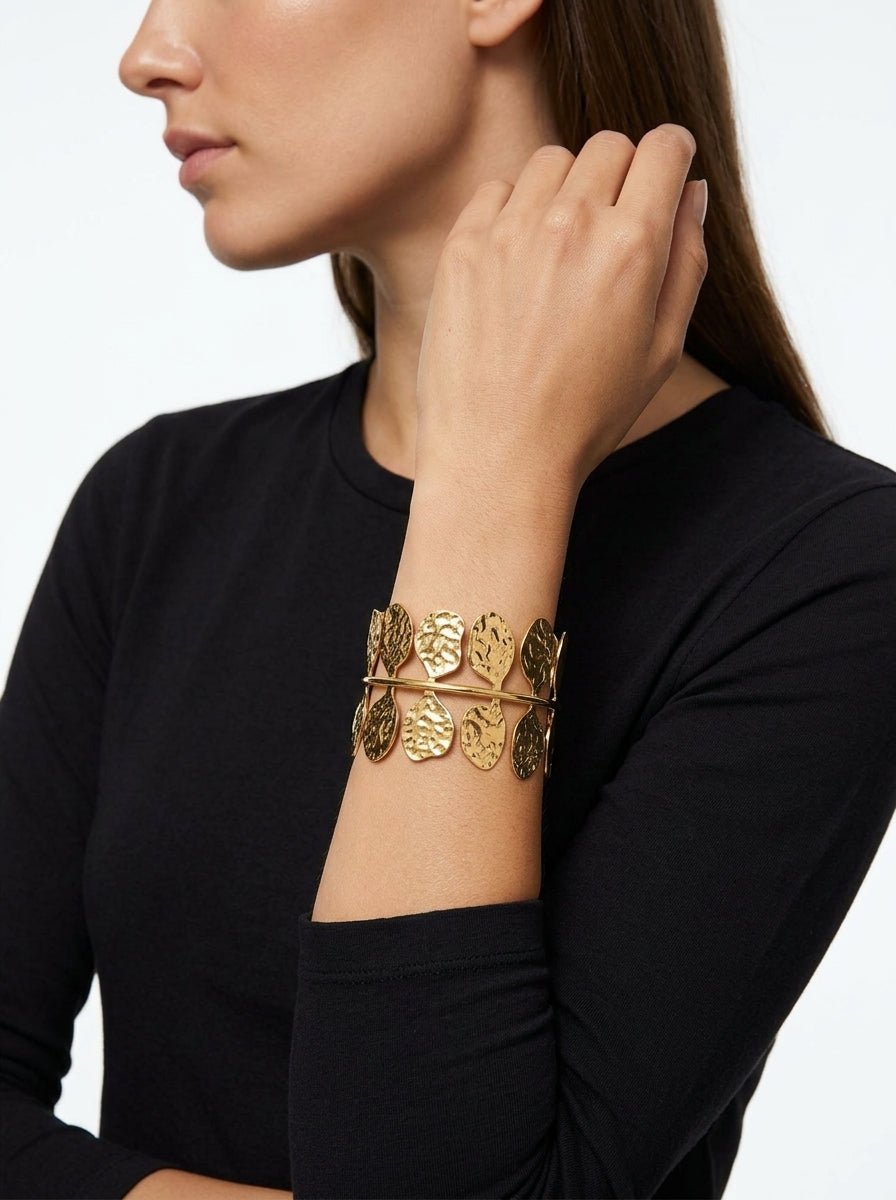 Pulsera Il Baco Da Seta Hojas Dorada