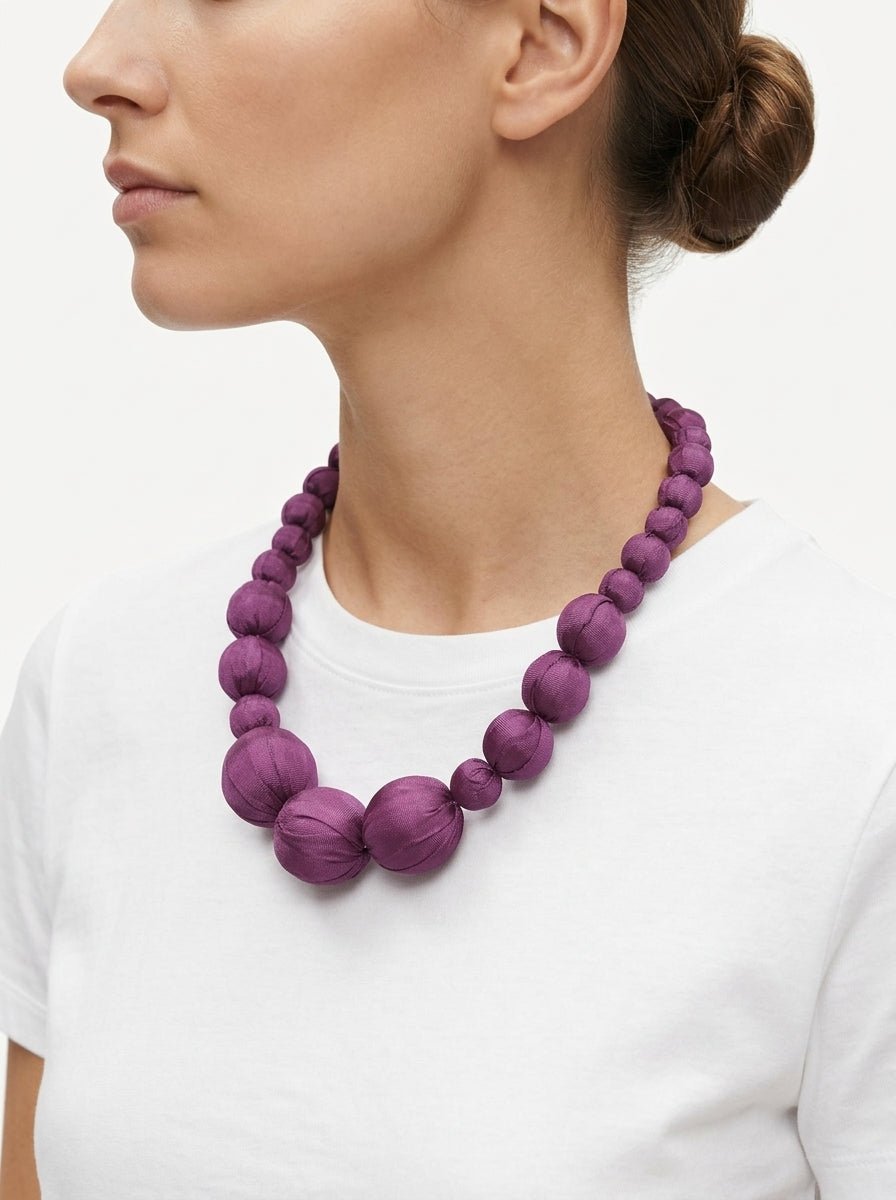 Collar Il Baco Da Seta Lonh Violeta