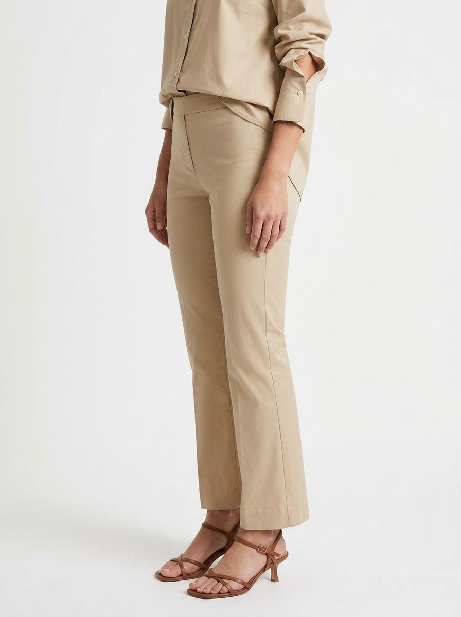 Pantalon évasé léger en popeline Conti