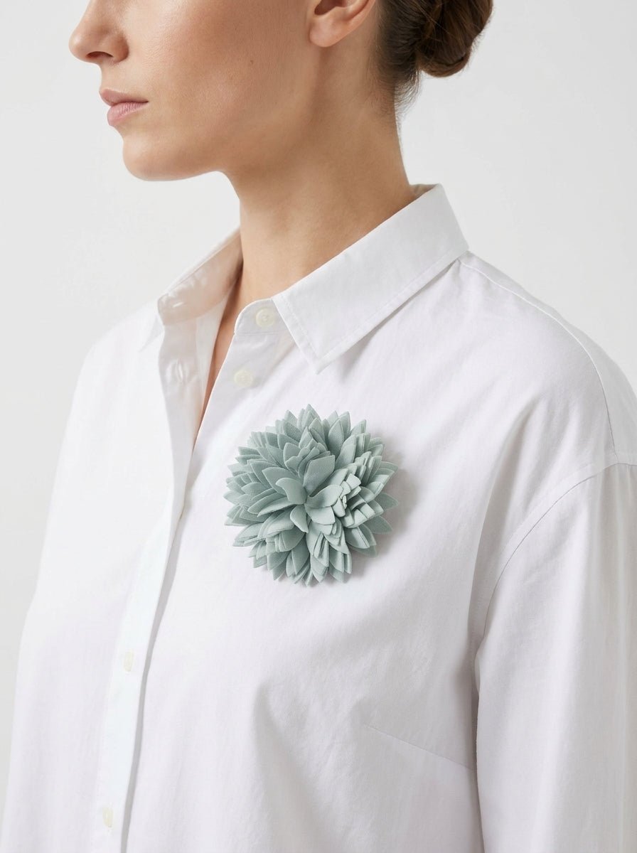 Flor Rosso35 Broche