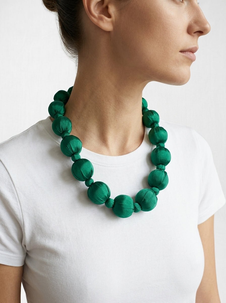 Collar Il Baco Da Seta Linh Verde Botella