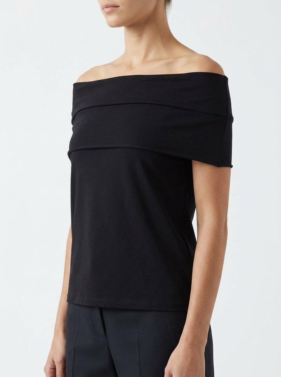 Conti Light Knit Top with Bare Shoulders