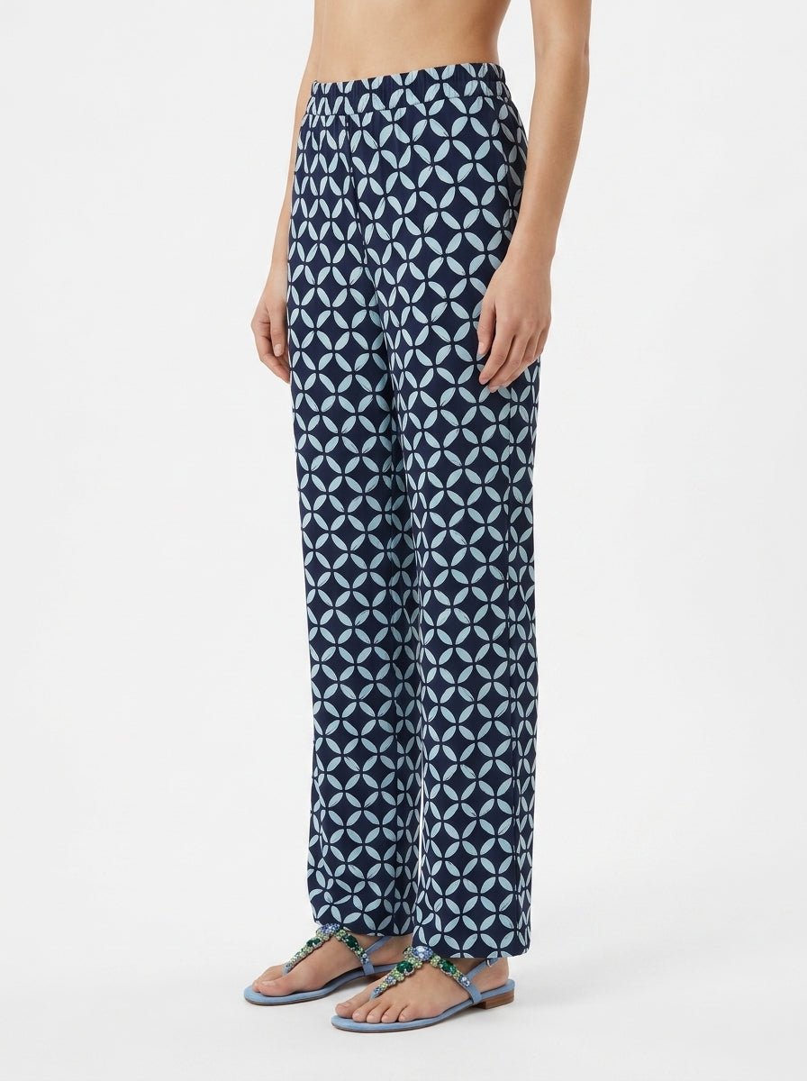 Pantalon Niu Estampado Azules