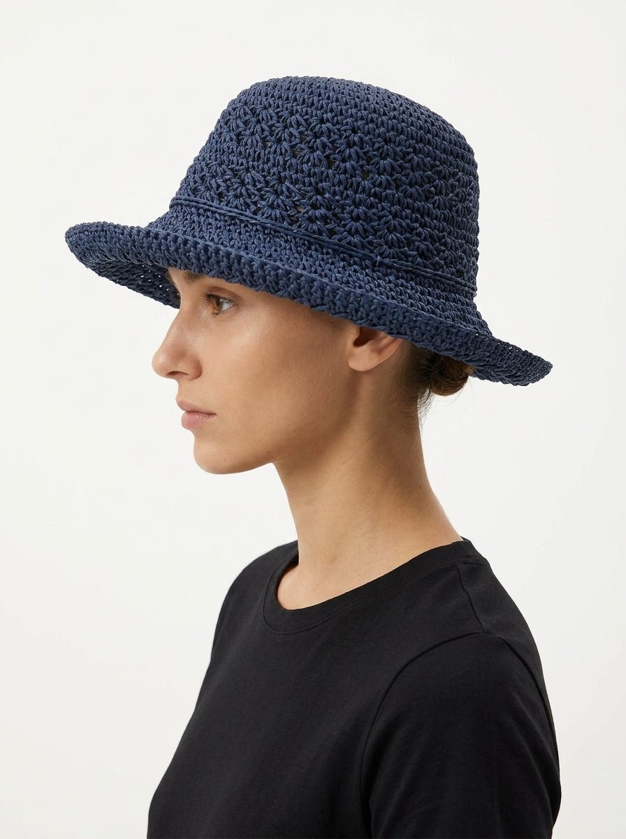 hat Il Baco Da Seta Blue Raffia