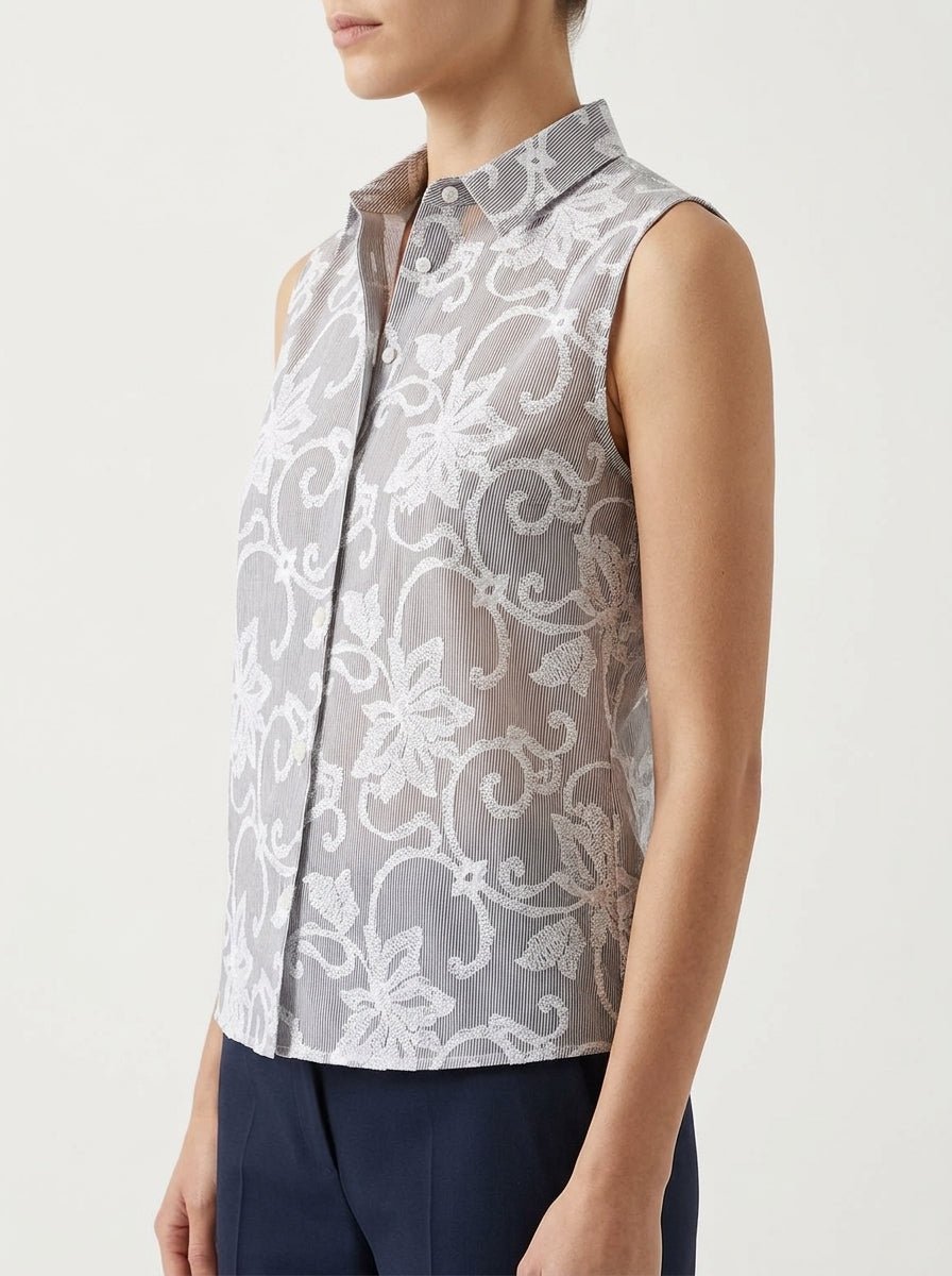Top Whyci Milano Col Chemise Brodé