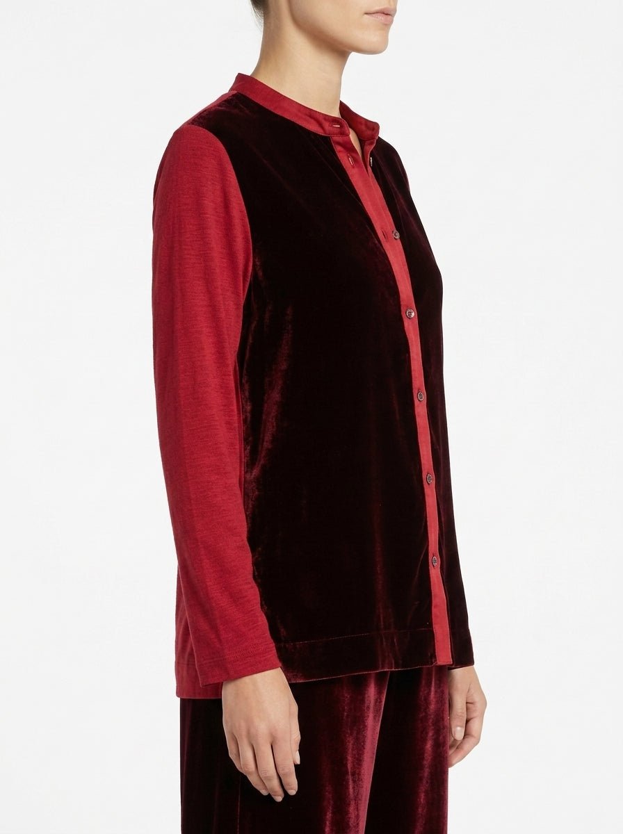 Whyci Knit and Velvet Shirt