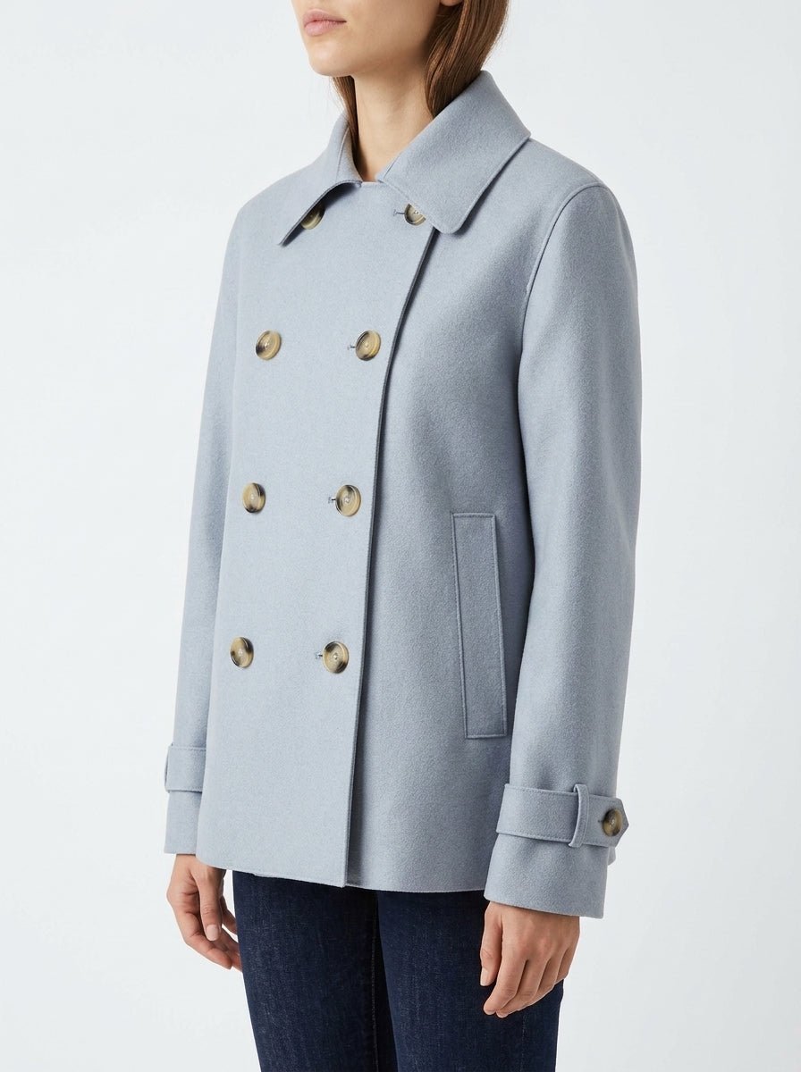 Parka Harris Wharf London Cropped Trench Azul Claro