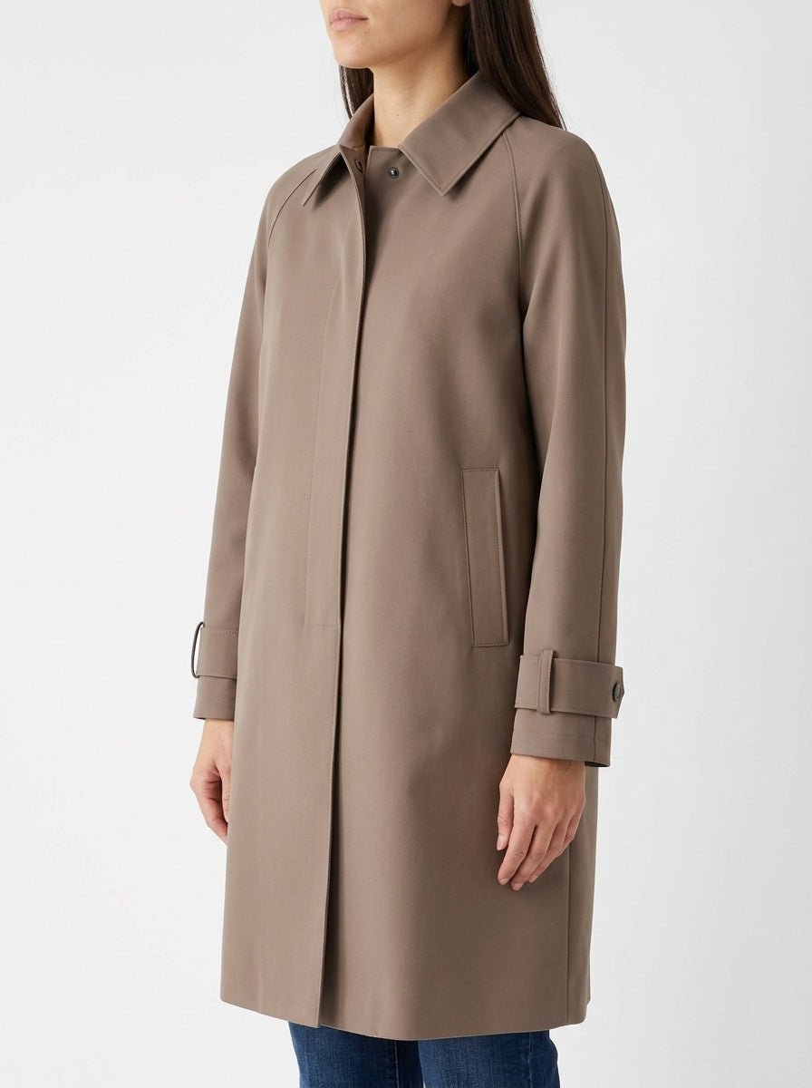 Harris Wharf London Mac Caot Scuba Tobacco Coat