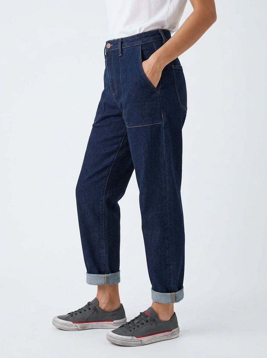 Jeans Cigala's Baggy Fatigue Bleu foncé