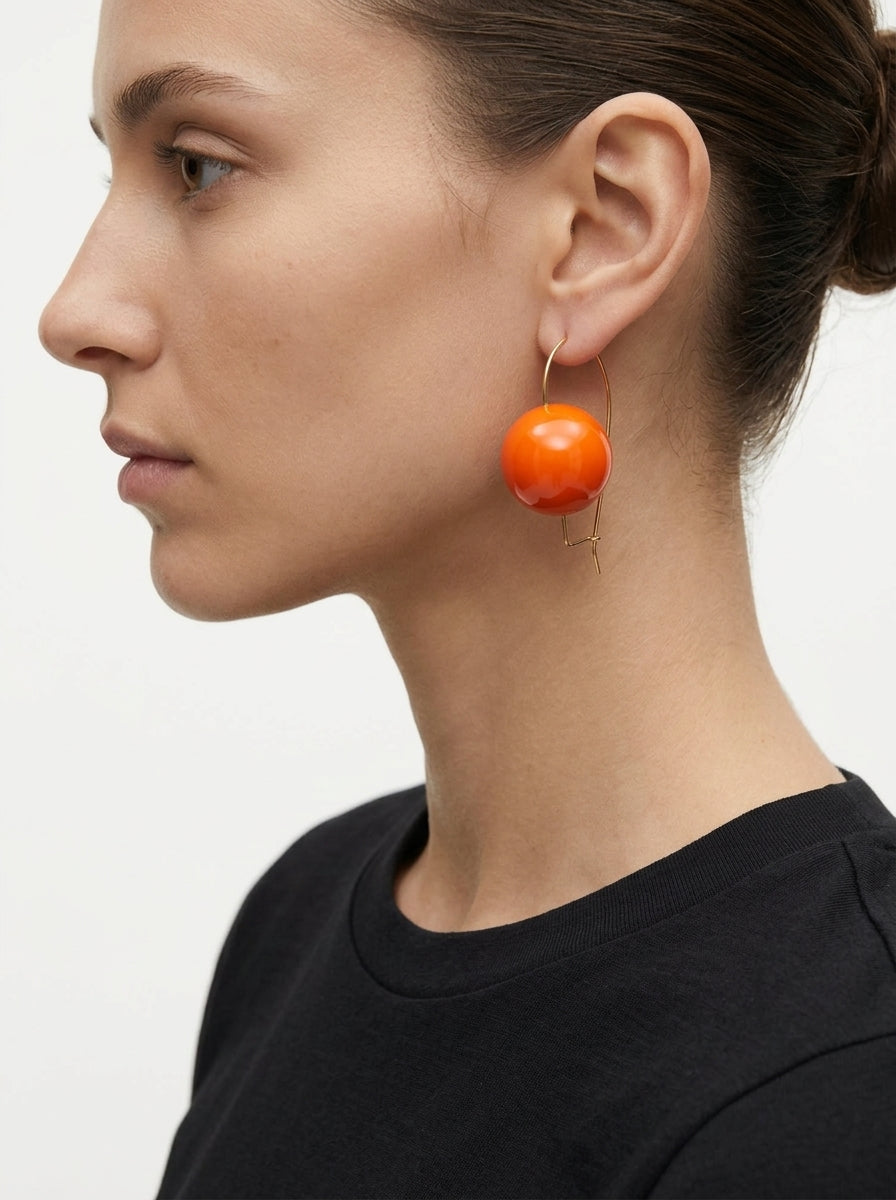Pendientes Fabrizio Marcantelli Bola Naranja