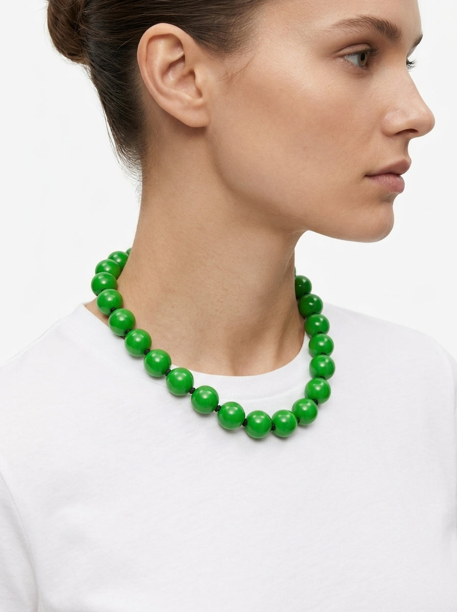 Collar Fabrizio Marcantelli Bolitas Corto Verde