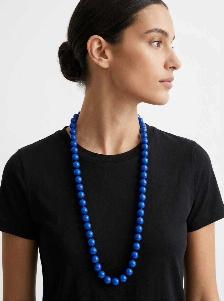 Collar Fabrizio Marcantelli Bolitas Mediano Azul