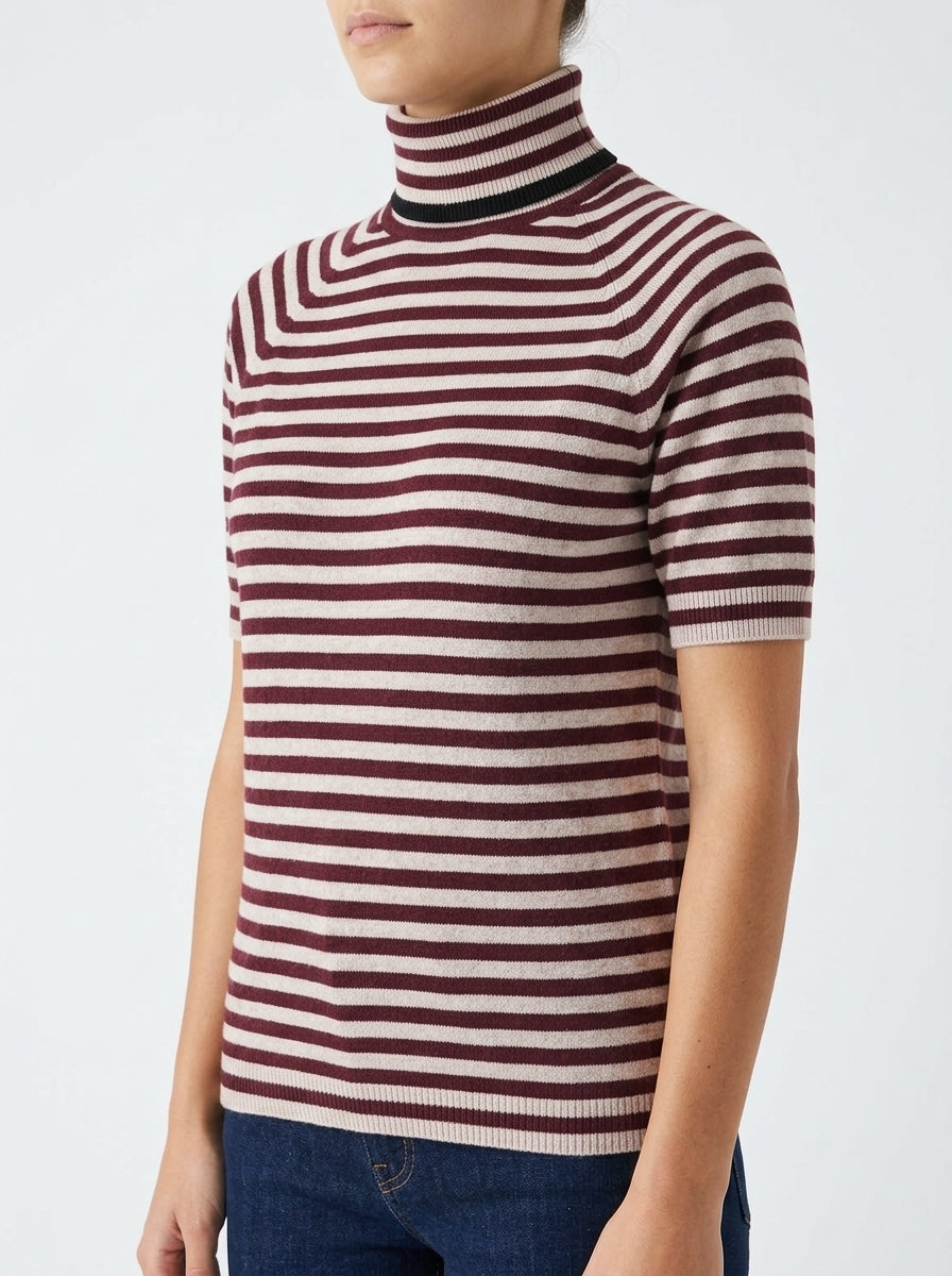 Maglia da terra a righe con collo a cisme