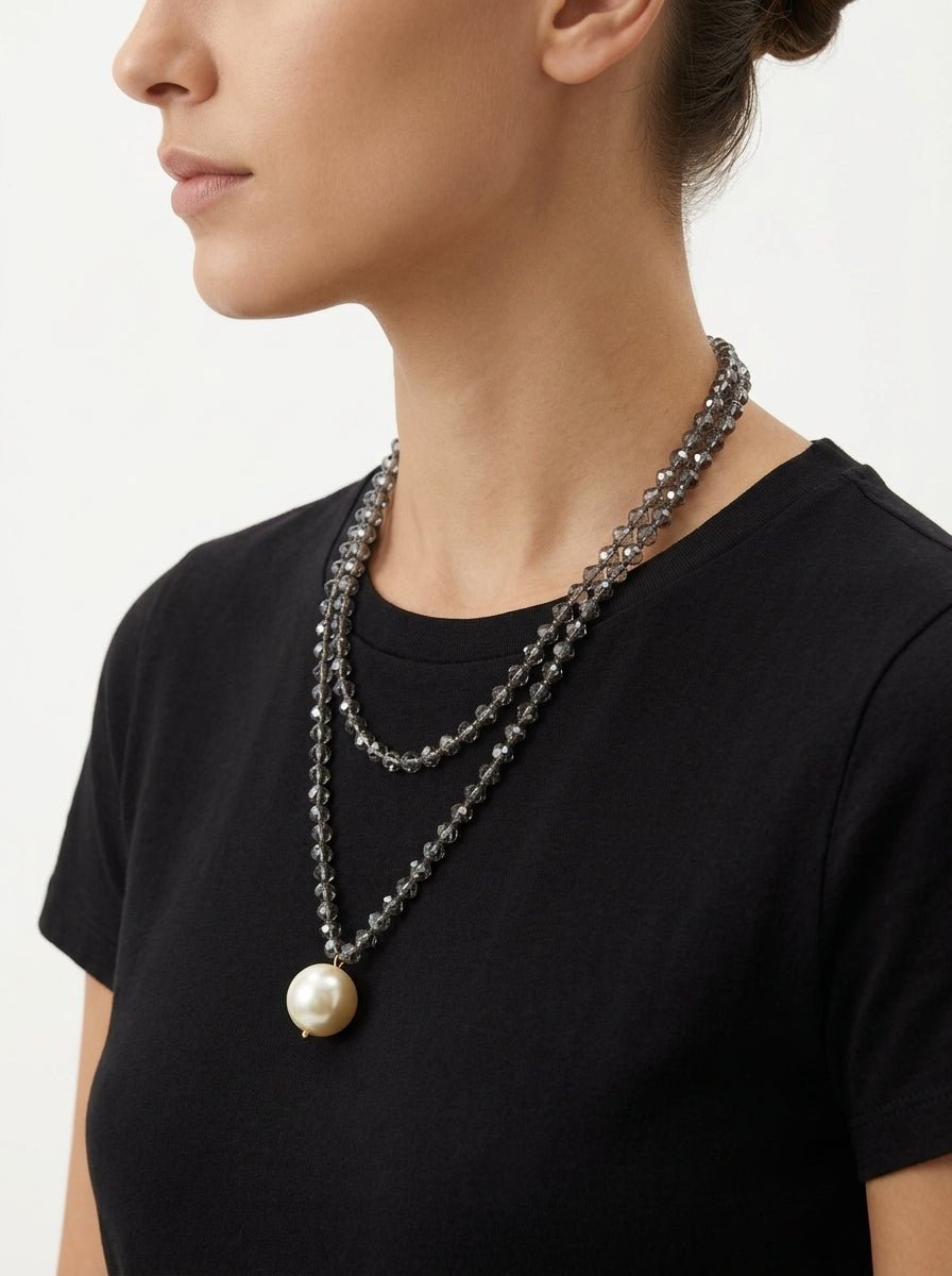 Collana Fabrizio Marcantelli Perline e Sfera Grande di Perle Treanparente