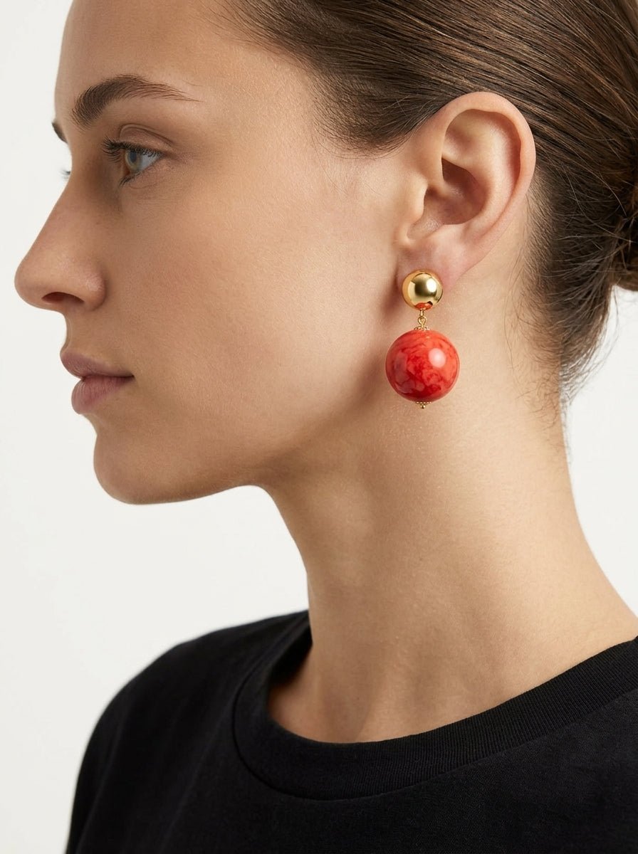 Pendientes Fabrizio Marcantelli Bola Coral Clip