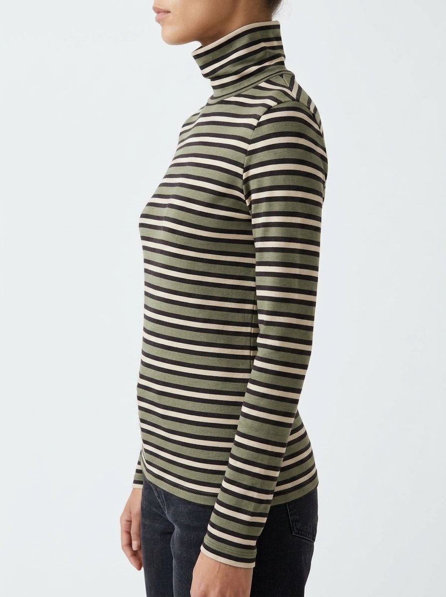 Niu C. Alto Khaki Green Striped T-shirt