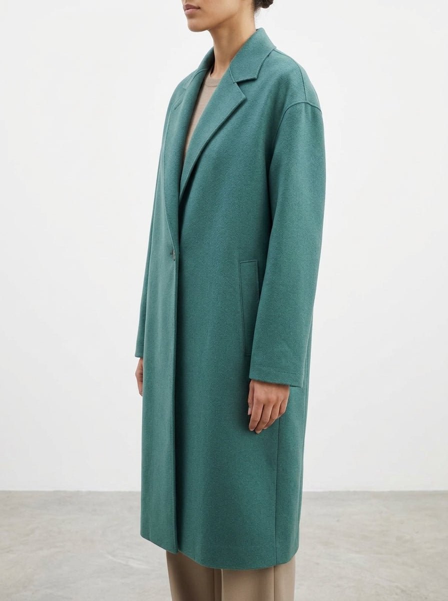 Abrigo Harris Wharf London Cashmere Verde Mar