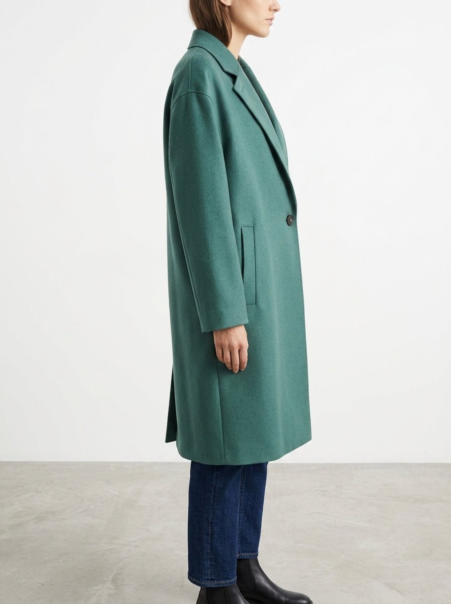 Abrigo Harris Wharf London Cashmere Verde Mar