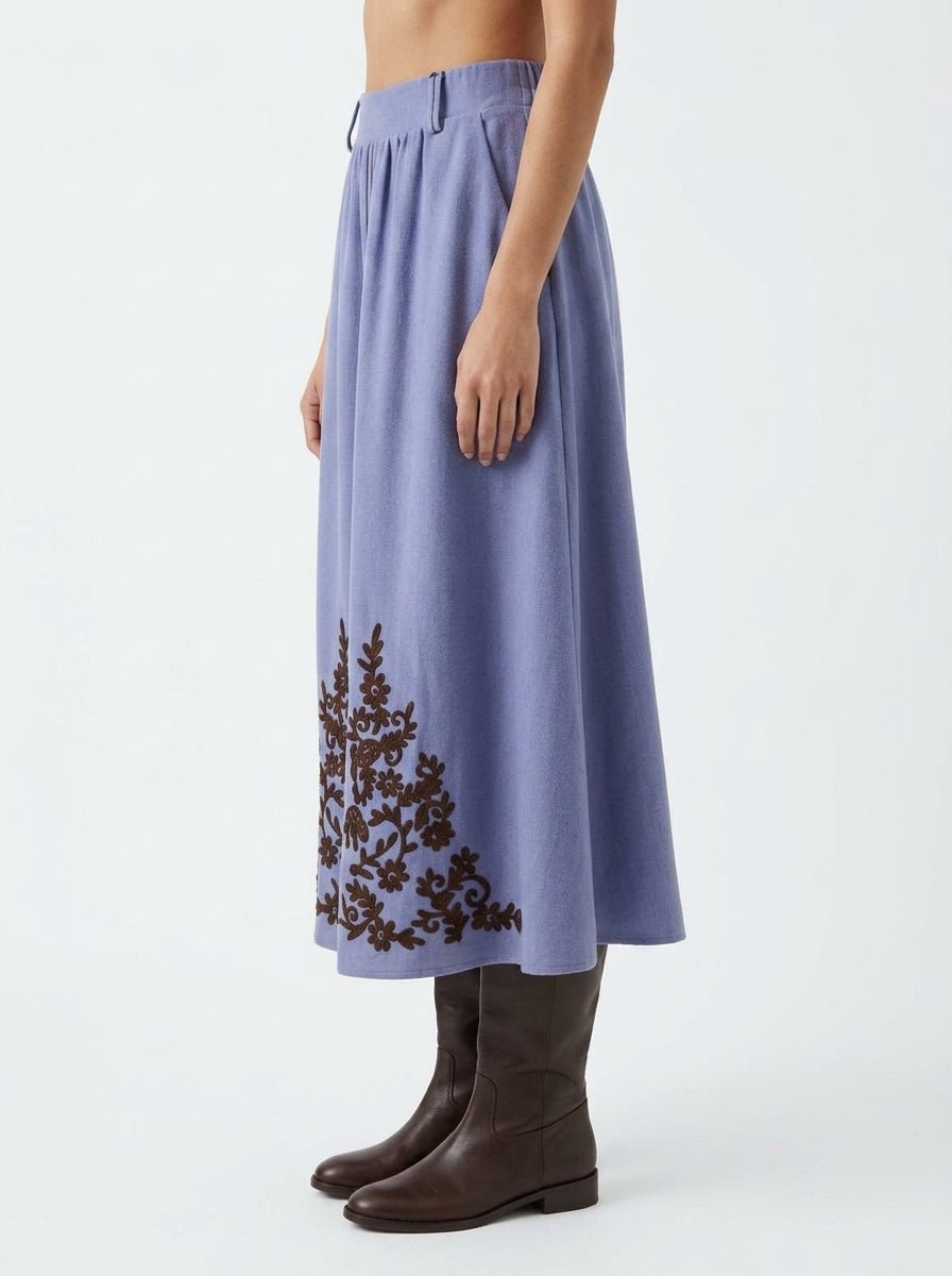 Falda Niu Bordada Azul
