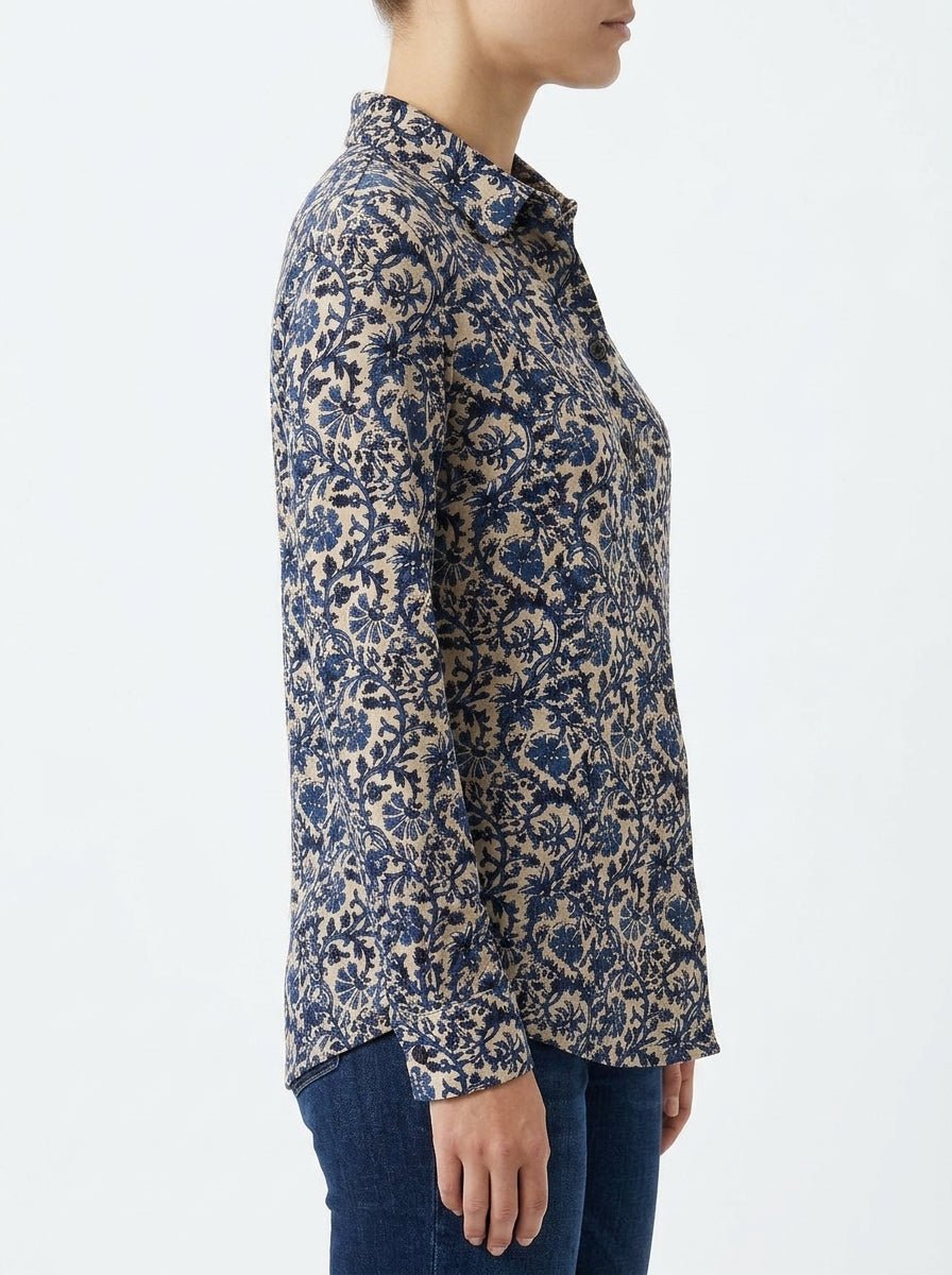 Camisa Whyci Milano Flores Marino