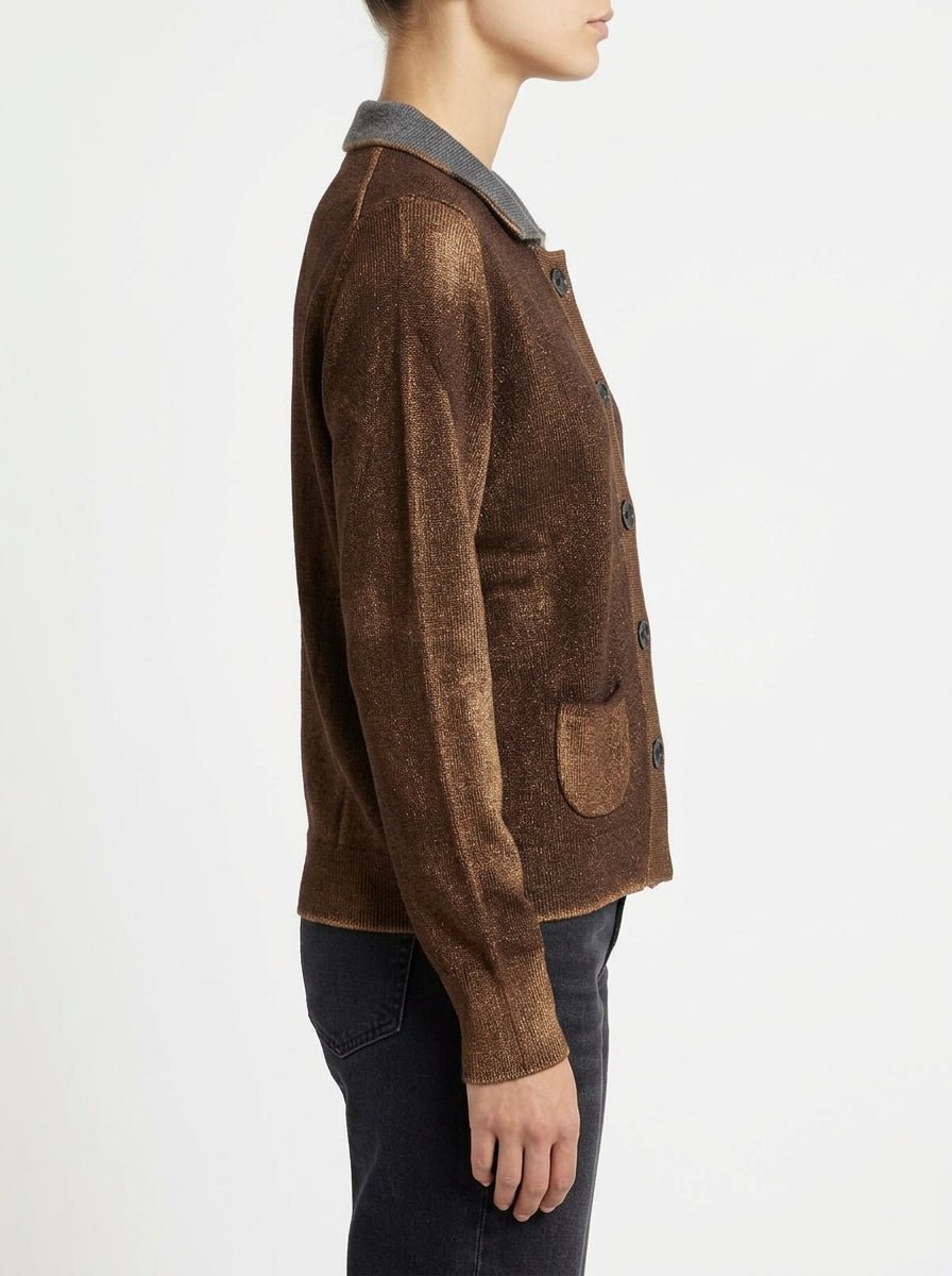 Cardigan Alessandro Aste Aurora Marrone