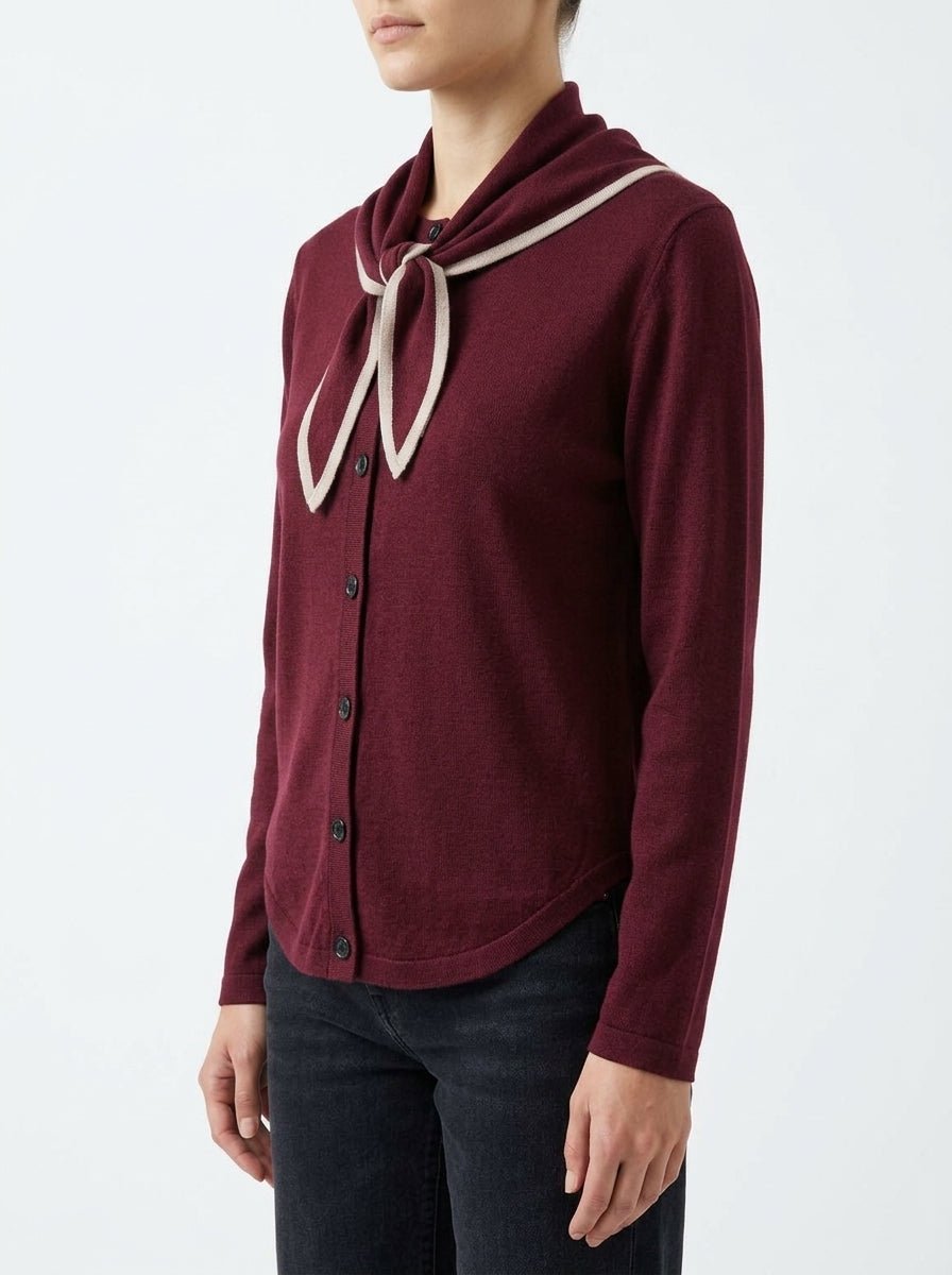 Cardigan Andam Pañuelo Burdeos