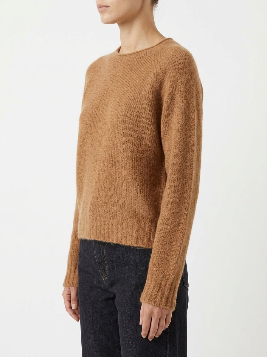 Jersey Scaglione Boat Neck Camel