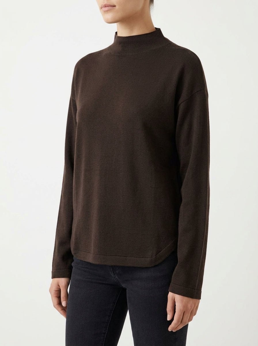 Jersey Scaglione High Neck Round Marron